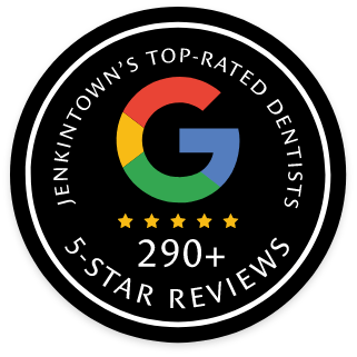 290+ Google Reviews stamp